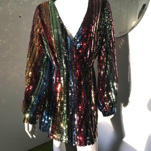 Sequin Wrap Party Dress